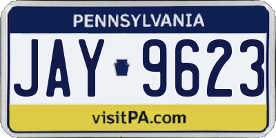 PA license plate JAY9623