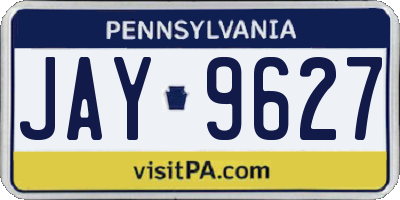 PA license plate JAY9627