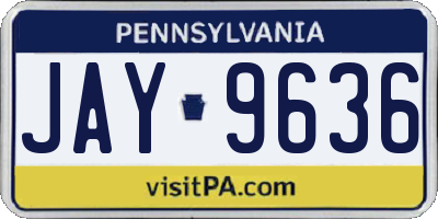 PA license plate JAY9636