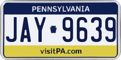 PA license plate JAY9639
