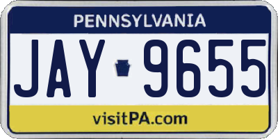 PA license plate JAY9655