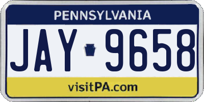 PA license plate JAY9658