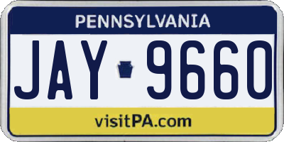 PA license plate JAY9660