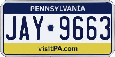 PA license plate JAY9663