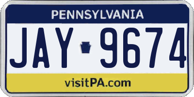 PA license plate JAY9674