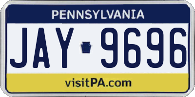 PA license plate JAY9696