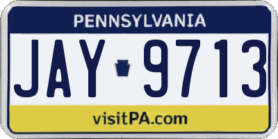 PA license plate JAY9713