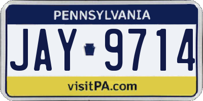 PA license plate JAY9714