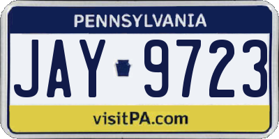 PA license plate JAY9723