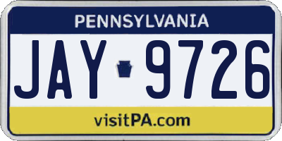 PA license plate JAY9726