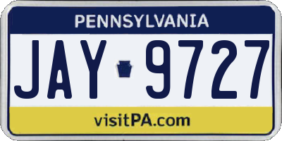 PA license plate JAY9727