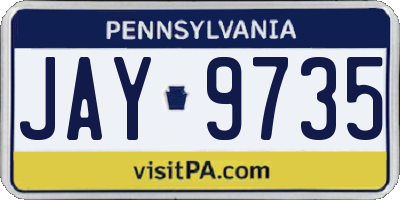 PA license plate JAY9735