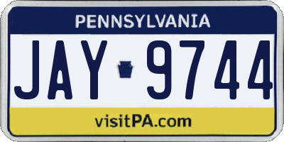 PA license plate JAY9744
