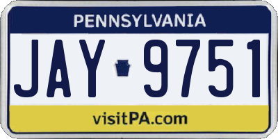 PA license plate JAY9751