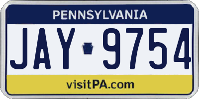 PA license plate JAY9754