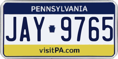 PA license plate JAY9765