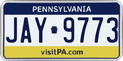 PA license plate JAY9773