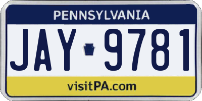 PA license plate JAY9781