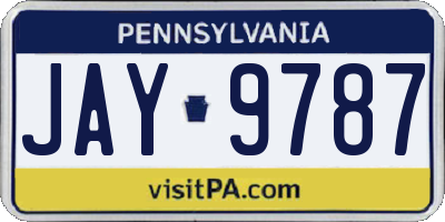 PA license plate JAY9787