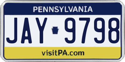 PA license plate JAY9798