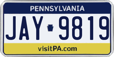 PA license plate JAY9819