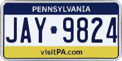PA license plate JAY9824