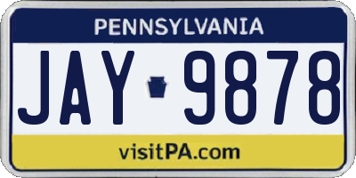 PA license plate JAY9878