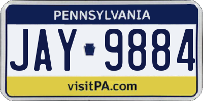 PA license plate JAY9884