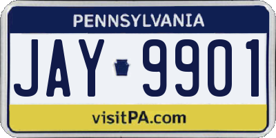 PA license plate JAY9901