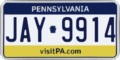 PA license plate JAY9914