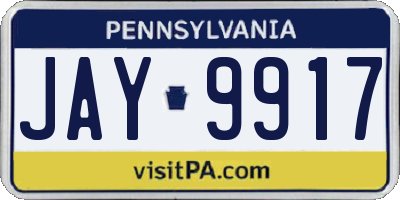 PA license plate JAY9917