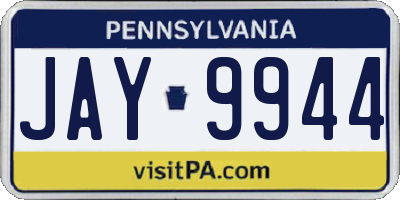 PA license plate JAY9944
