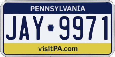 PA license plate JAY9971