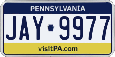 PA license plate JAY9977