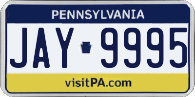 PA license plate JAY9995