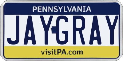 PA license plate JAYGRAY