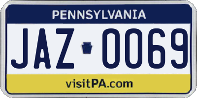 PA license plate JAZ0069