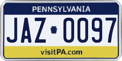 PA license plate JAZ0097