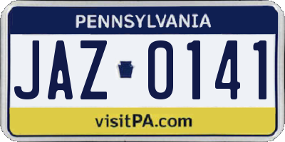 PA license plate JAZ0141