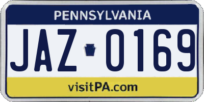 PA license plate JAZ0169