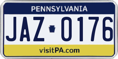 PA license plate JAZ0176