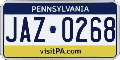 PA license plate JAZ0268
