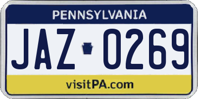 PA license plate JAZ0269