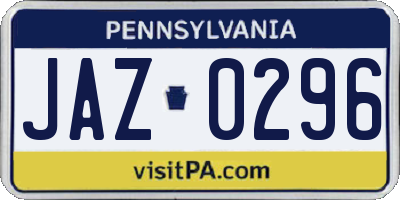 PA license plate JAZ0296