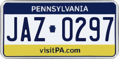 PA license plate JAZ0297