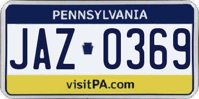 PA license plate JAZ0369
