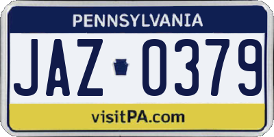 PA license plate JAZ0379