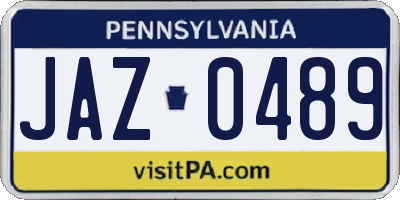 PA license plate JAZ0489