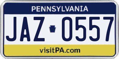 PA license plate JAZ0557