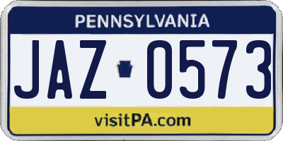 PA license plate JAZ0573